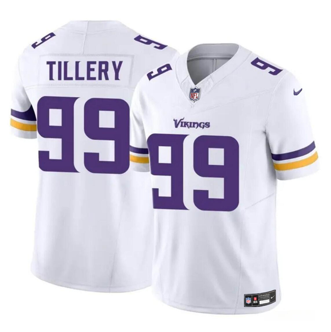Men's Minnesota Vikings #99 Jerry Tillery White 2023 F.U.S.E. Vapor Untouchable Limited Stitched Jersey